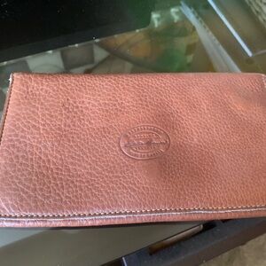 Eddie Bauer travel wallet. Brown leather